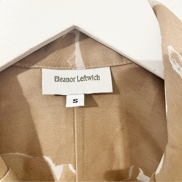 Eleanor Leftwich Marie Trench Coat Khaki Floral Belted Size Small S - Picture 5 of 11